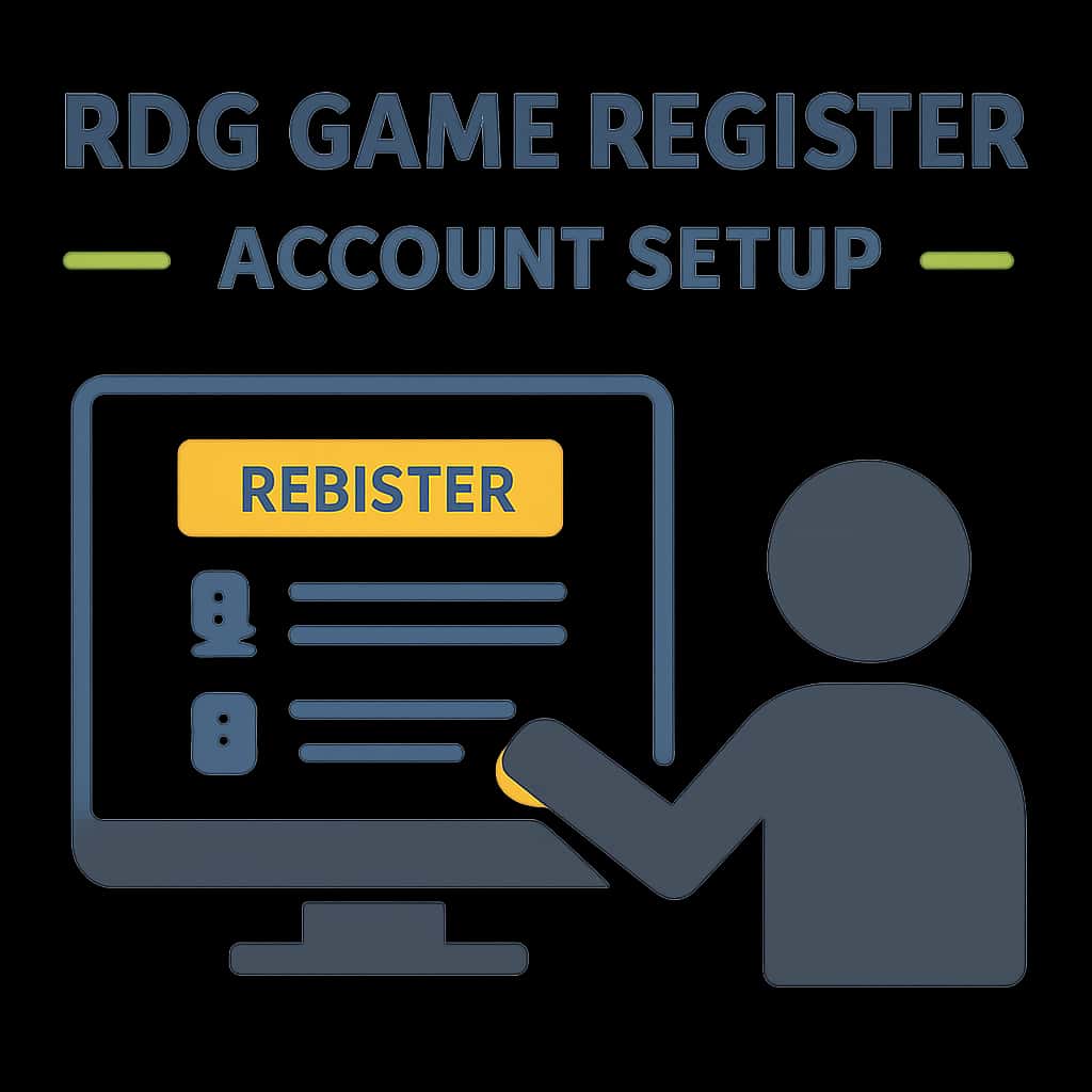 A diagram illustrating the steps in setting up a BDG Game Register account.