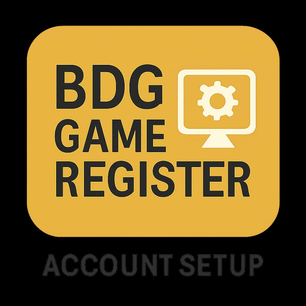 An icon representing the BDG Game Register account setup guidance.
