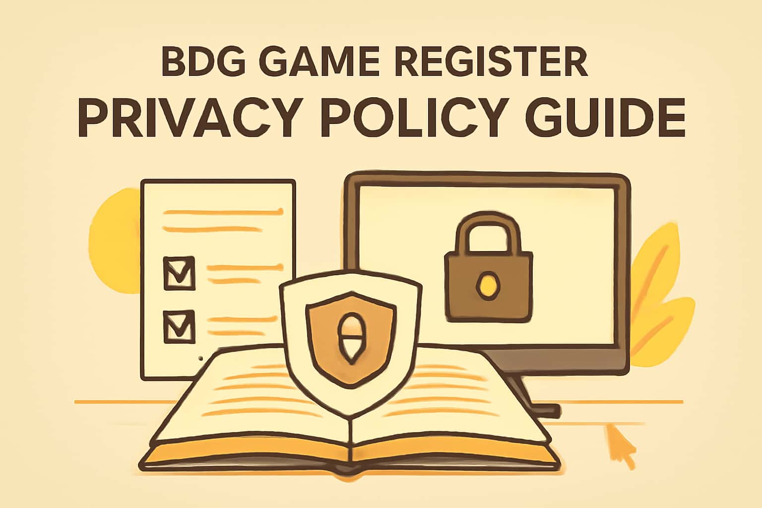 A professional representation of the BDG Game Register Privacy Policy Guide.