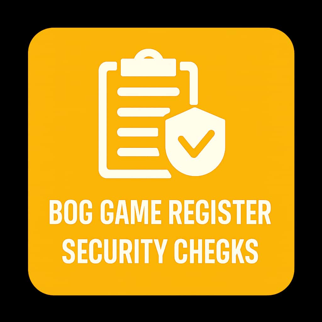 A badge featuring security checks for BDG Game Register.