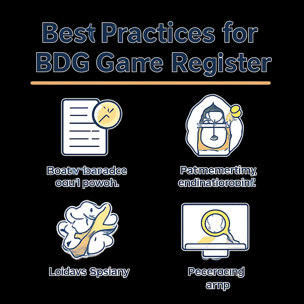 Diagram illustrating best practices for using the BDG Game Register efficiently.