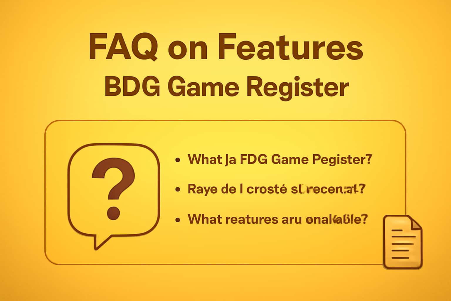 An explanatory scene representing the features of BDG Game Register.