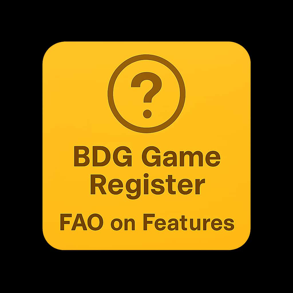Icon representing FAQ on BDG Game Register Features.
