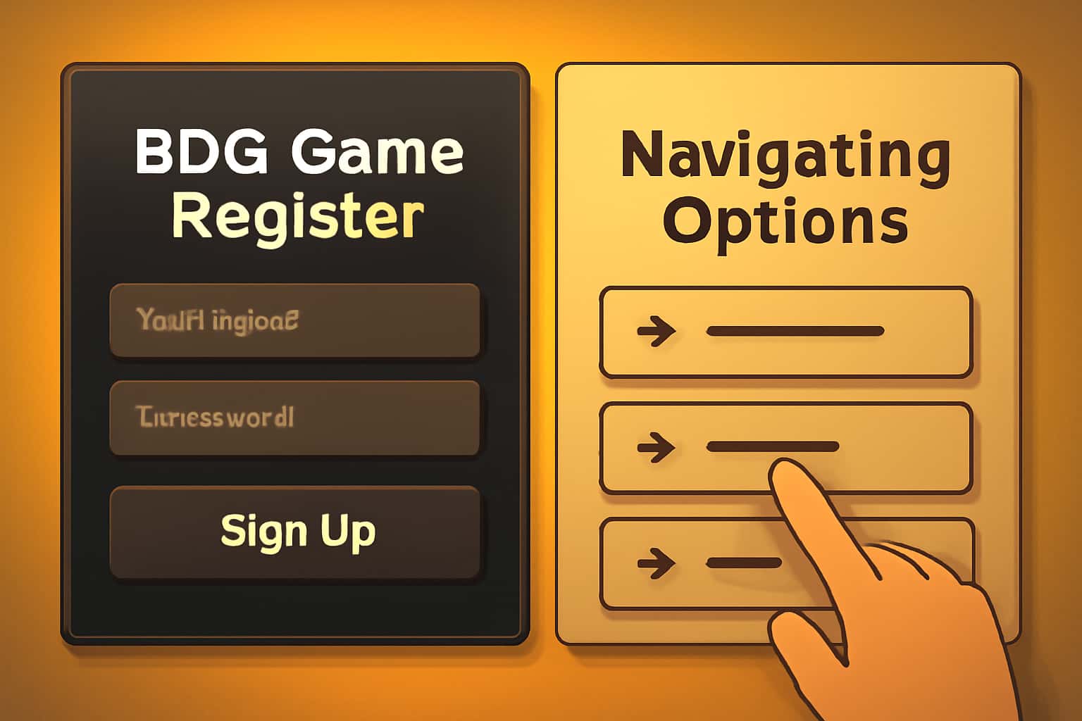 An informational scene representing Navigating BDG Game Register Options with the prominent text 'BDG Game Register'.