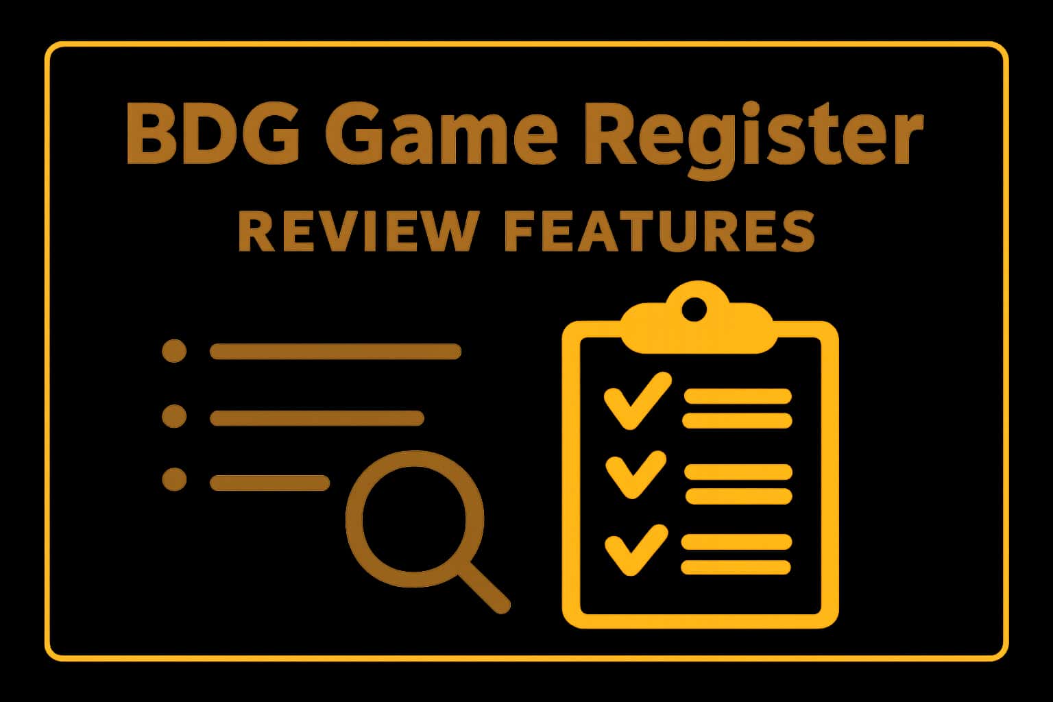 Visual representation of the BDG Game Register features in a professional setting.