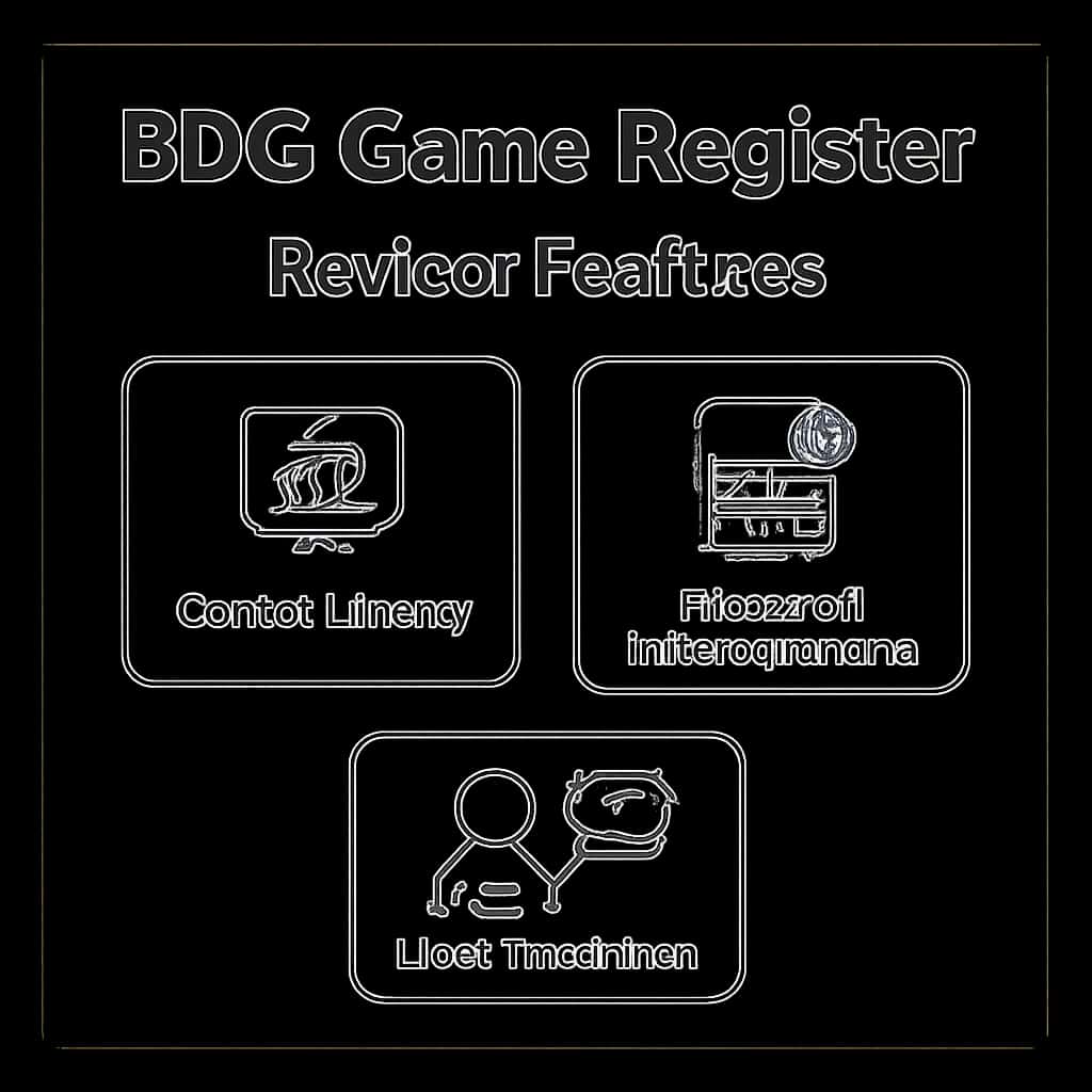 Illustration showcasing the features of BDG Game Register.