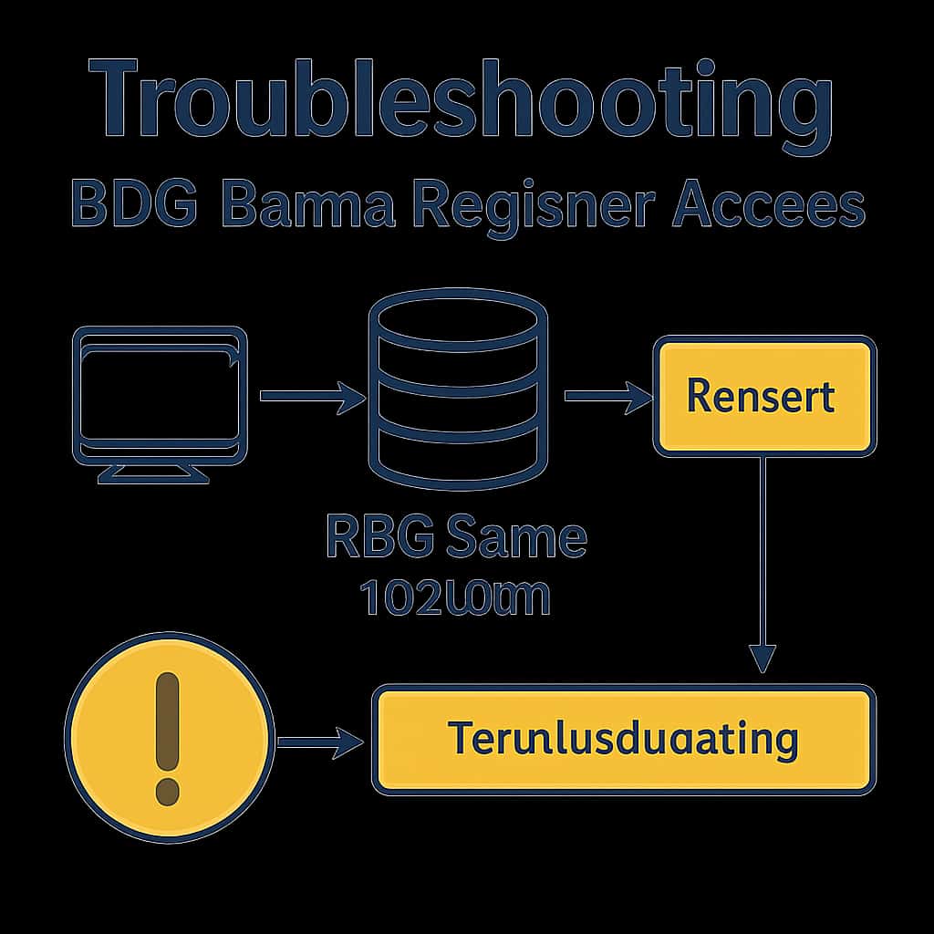 An illustration showing steps to troubleshoot BDG Game Register access.